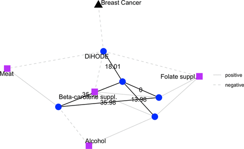 连接乳腺癌与生活方式的DiHODE活性分子网络